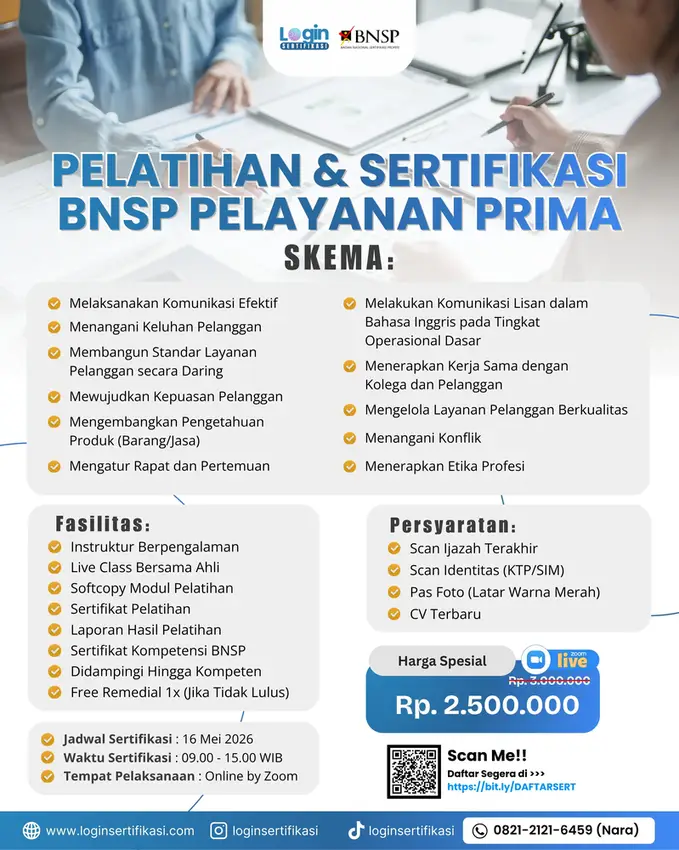 Sertifikasi BNSP Pelayanan Prima Mei 2026