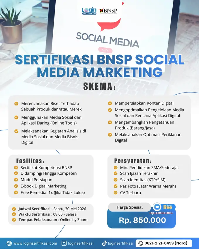 Sertifikasi BNSP Social Media Marketing Mei 2026