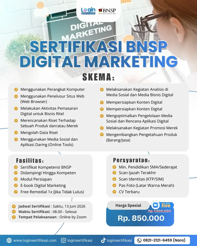 Sertifikasi Digital Marketing 13 Juni 2026